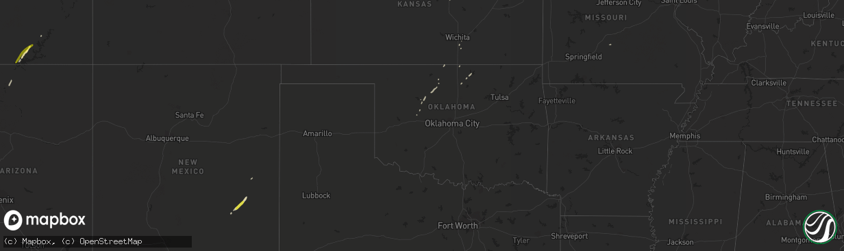 Hail map in Oklahoma on April 29, 2019