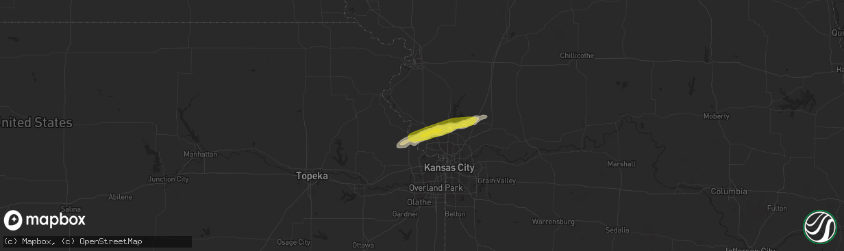 Hail map in Platte City, MO on April 29, 2019