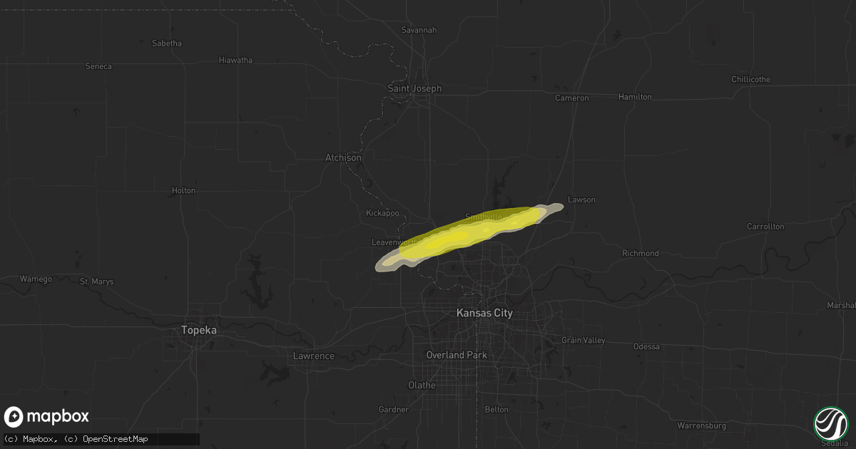 Hail map in Platte City, MO on April 29, 2019