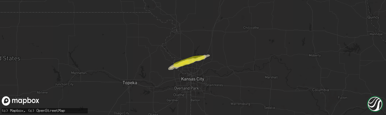 Hail map in Smithville, MO on April 29, 2019