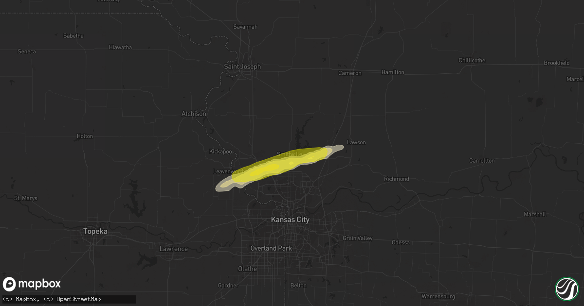 Hail map in Smithville, MO on April 29, 2019