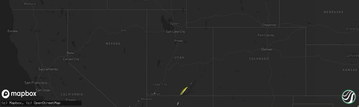 Hail map in Utah on April 29, 2019