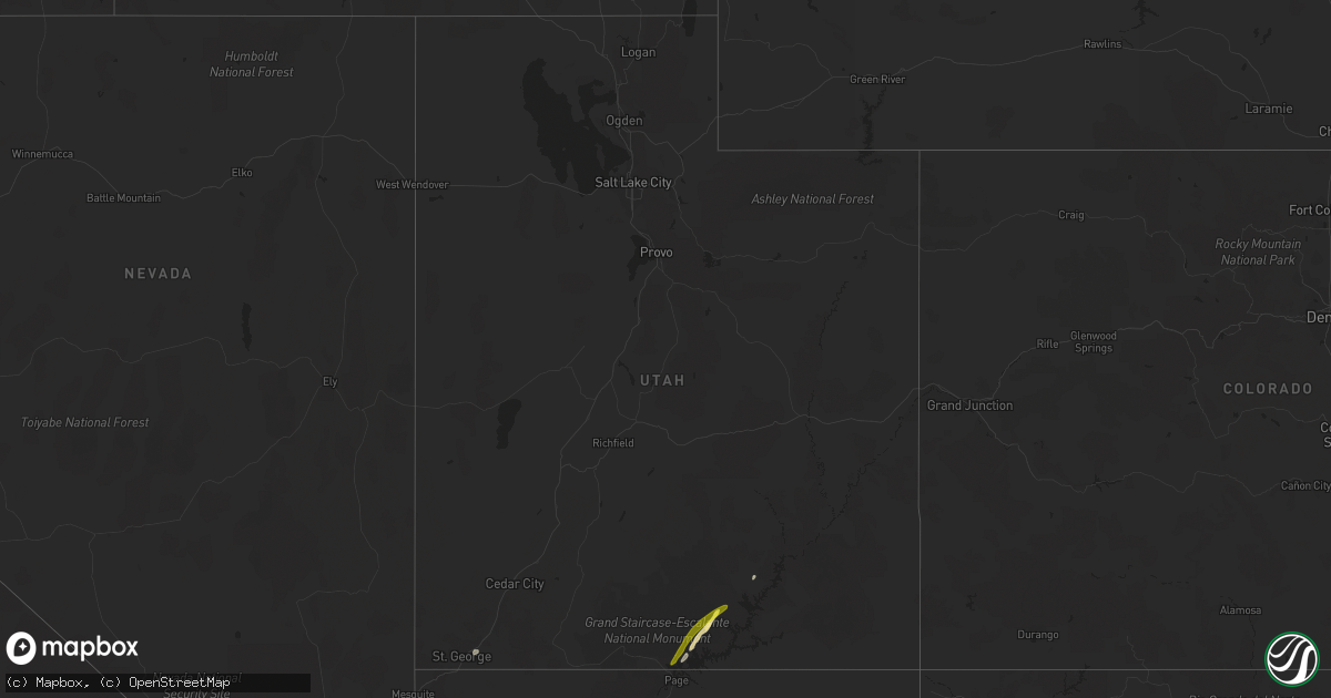 Hail map in Utah on April 29, 2019