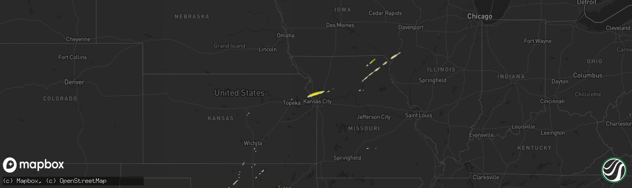 Hail map on April 29, 2019