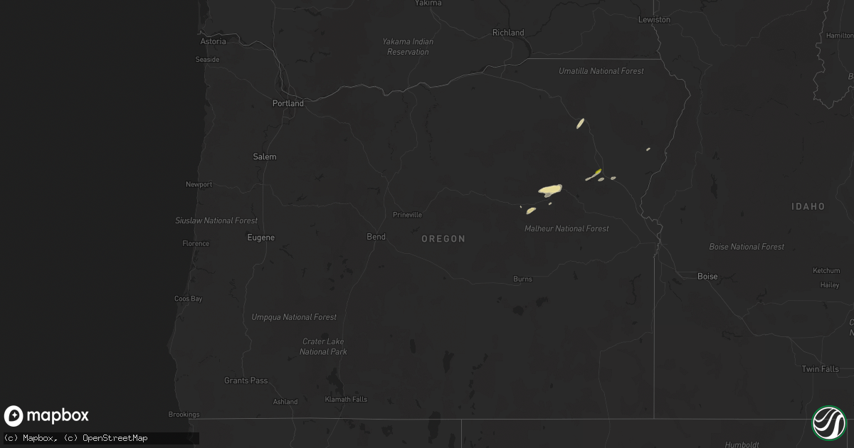 Hail map in Oregon on April 29, 2020