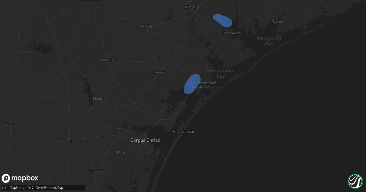 Hail map in Rockport, TX on April 29, 2020