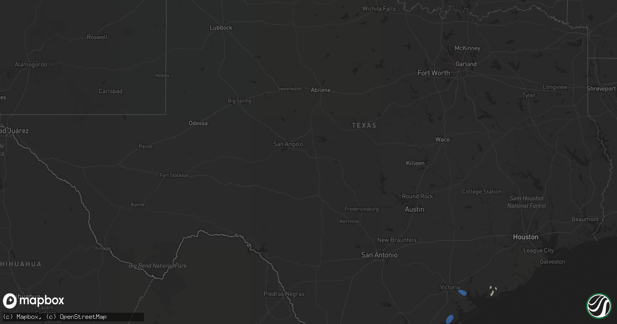 Hail map in Texas on April 29, 2020