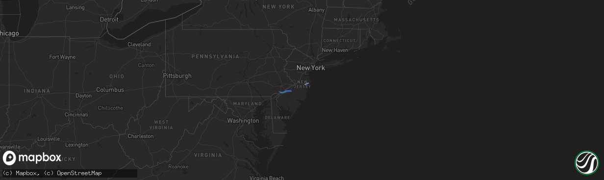 Hail map in New Jersey on April 29, 2021