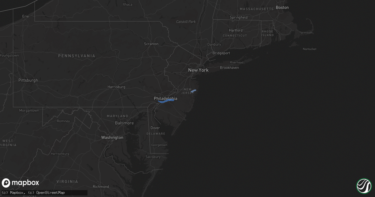Hail map in New Jersey on April 29, 2021