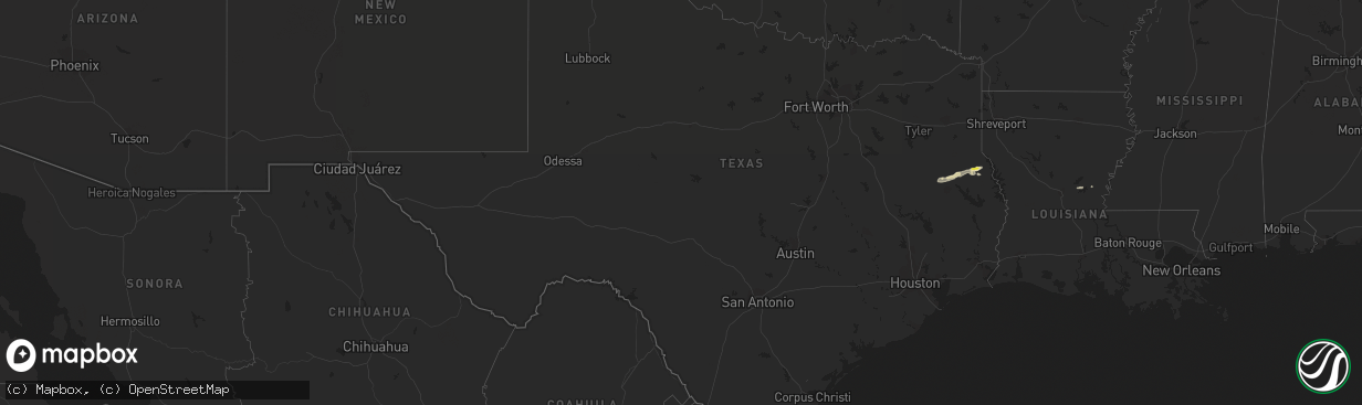 Hail map in Texas on April 29, 2021