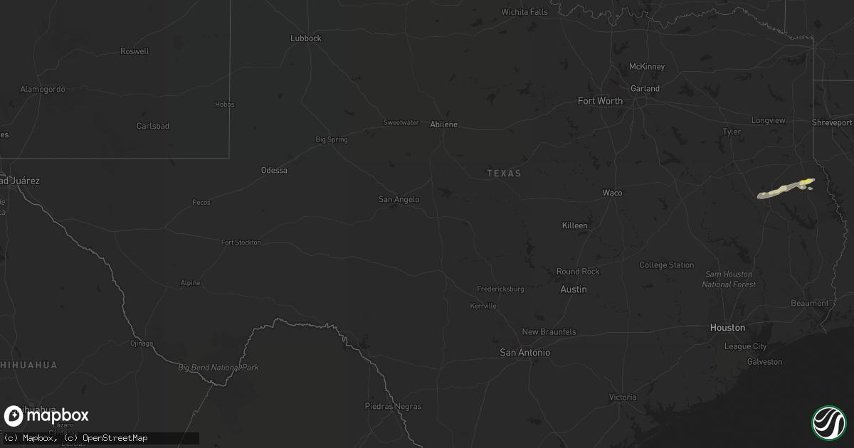Hail map in Texas on April 29, 2021