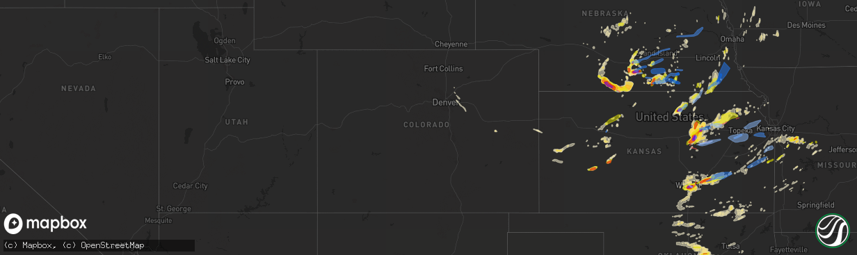 Hail map in Colorado on April 29, 2022