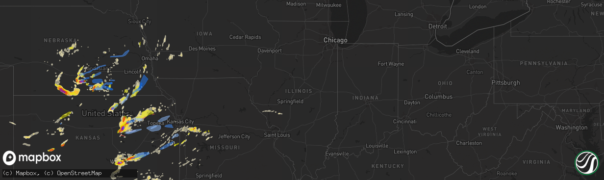 Hail map in Illinois on April 29, 2022