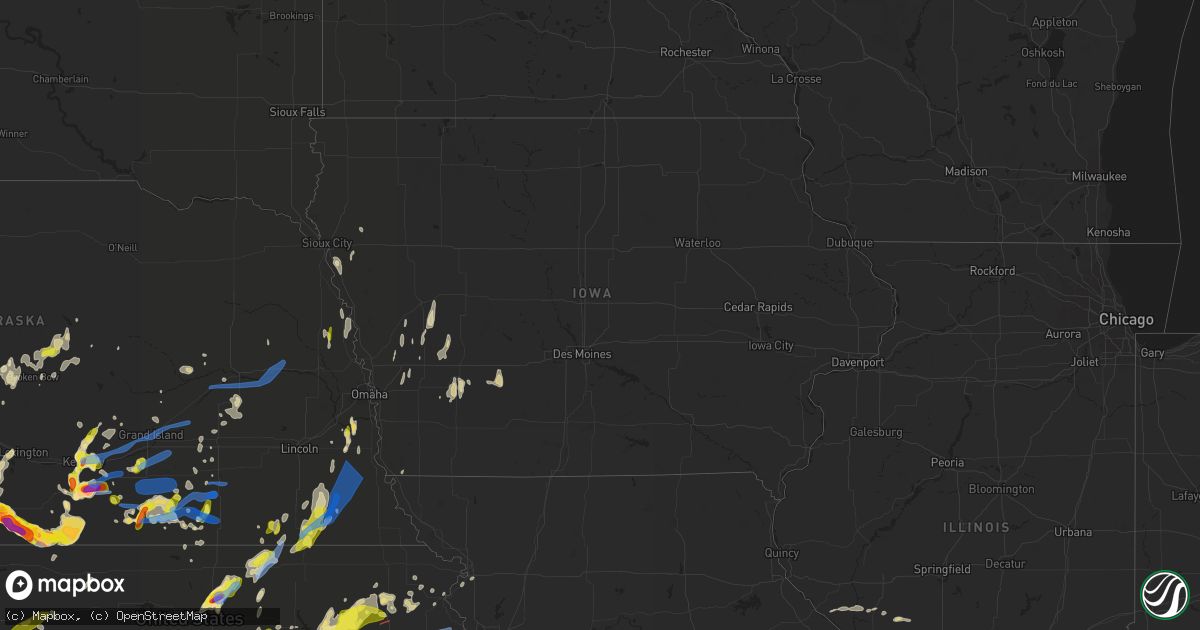 Hail map in Iowa on April 29, 2022