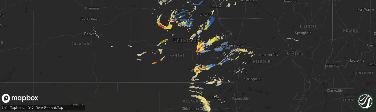 Hail map in Kansas on April 29, 2022