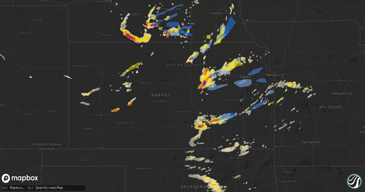 Hail map in Kansas on April 29, 2022