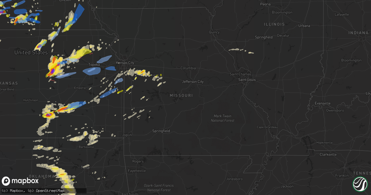 Hail map in Missouri on April 29, 2022