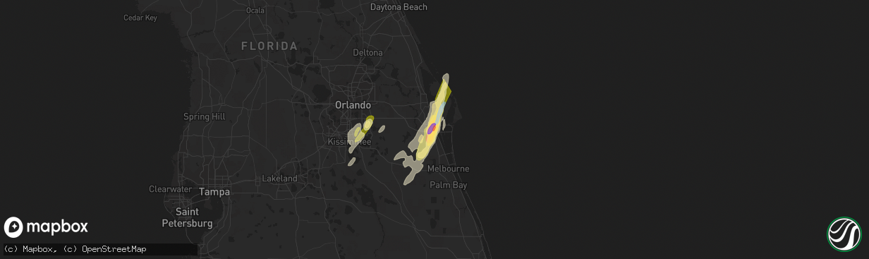 Hail map in Cocoa, FL on April 29, 2023