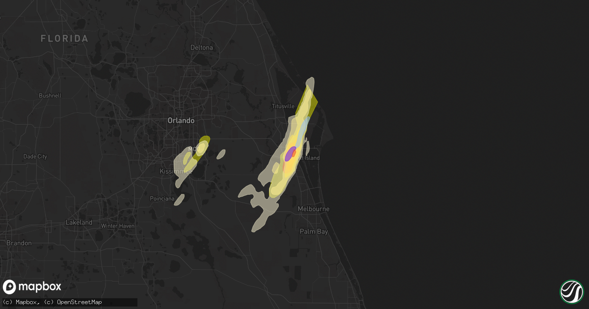Hail map in Cocoa, FL on April 29, 2023