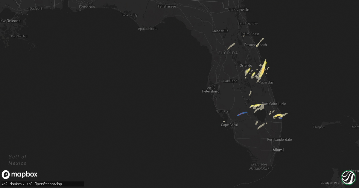 Hail map in Florida on April 29, 2023