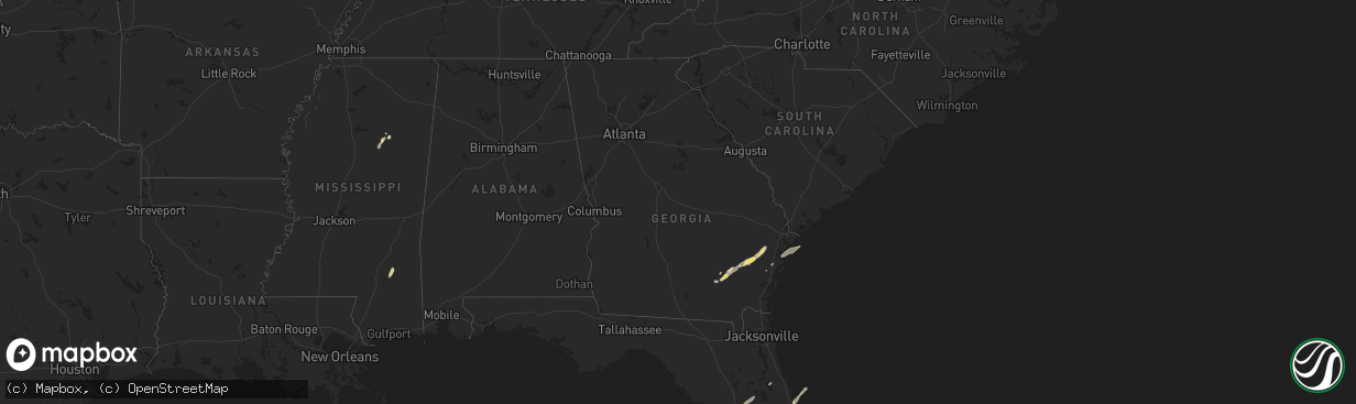 Hail map in Georgia on April 29, 2023