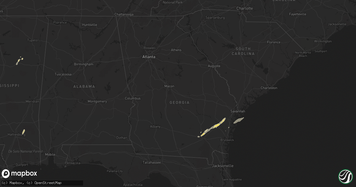 Hail map in Georgia on April 29, 2023