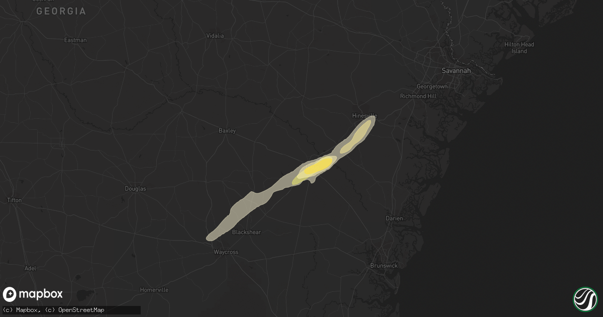 Hail map in Jesup, GA on April 29, 2023