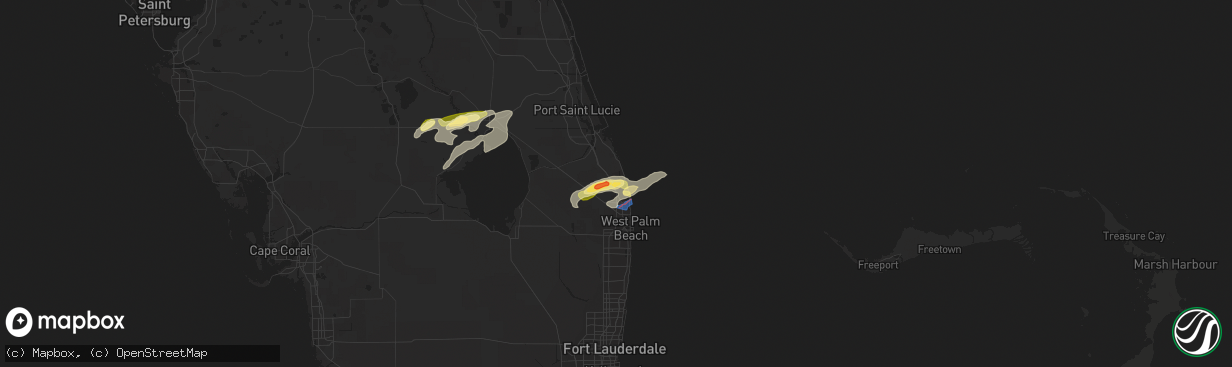 Hail map in Jupiter, FL on April 29, 2023