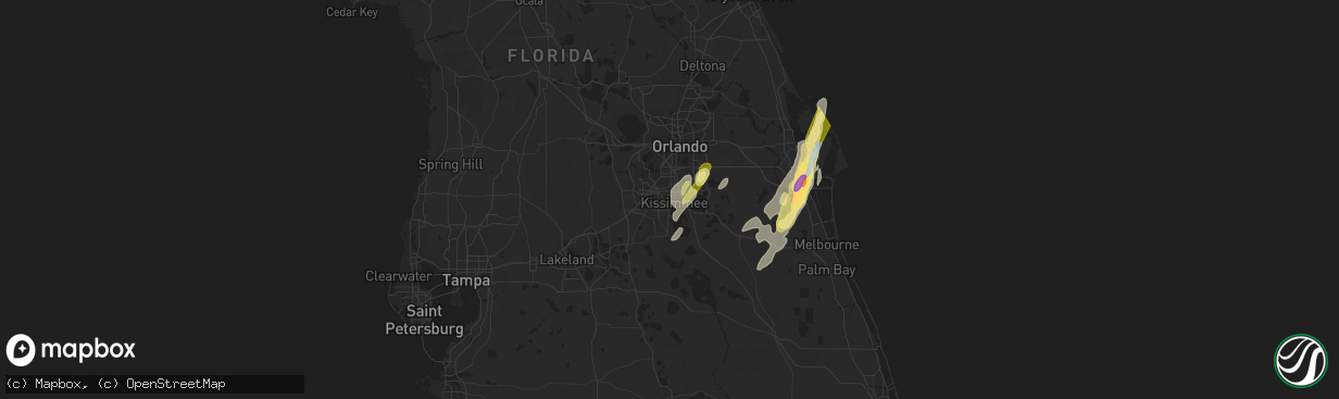 Hail map in Kissimmee, FL on April 29, 2023