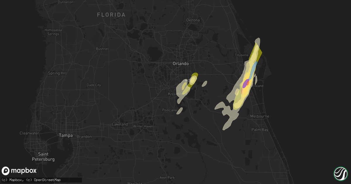 Hail map in Kissimmee, FL on April 29, 2023