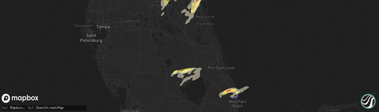 Hail map in Okeechobee, FL on April 29, 2023