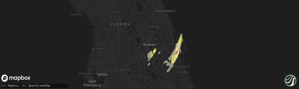 Hail map in Orlando, FL on April 29, 2023