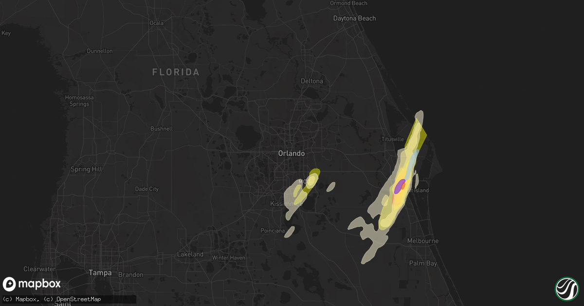 Hail map in Orlando, FL on April 29, 2023