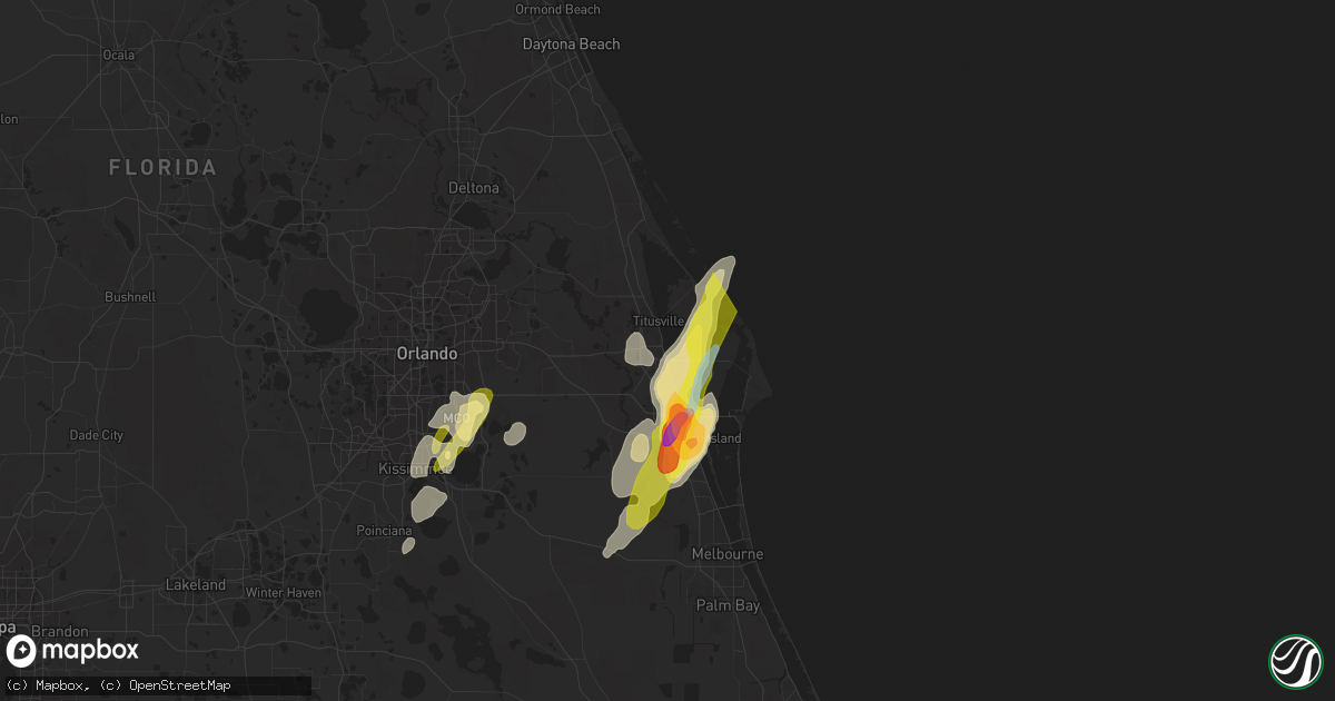 Hail map in Titusville, FL on April 29, 2023
