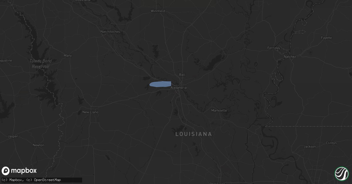 Hail map in Alexandria, LA on April 29, 2024
