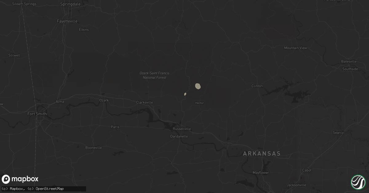 Hail map in Dover, AR on April 29, 2024