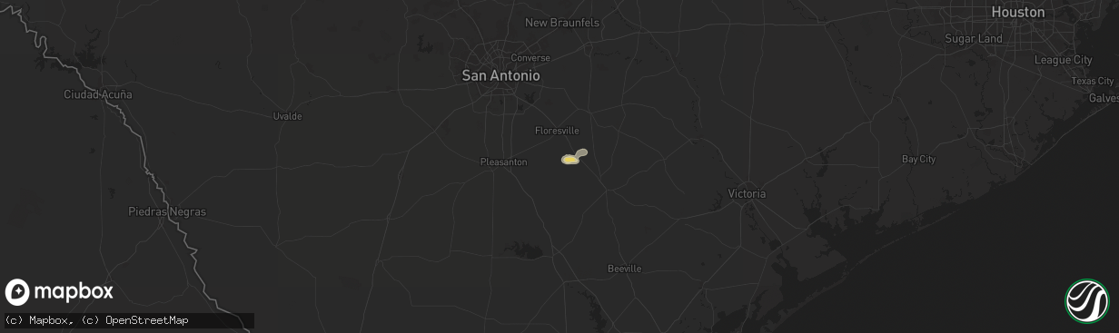 Hail map in Falls City, TX on April 29, 2024