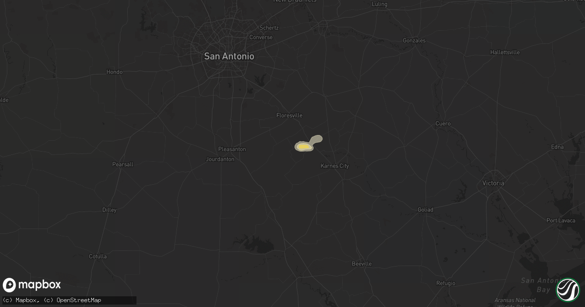 Hail map in Falls City, TX on April 29, 2024