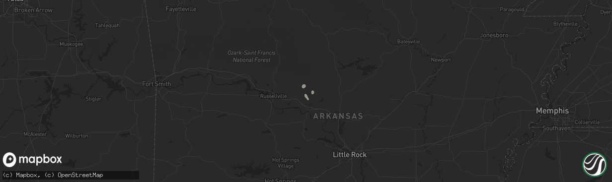 Hail map in Hattieville, AR on April 29, 2024