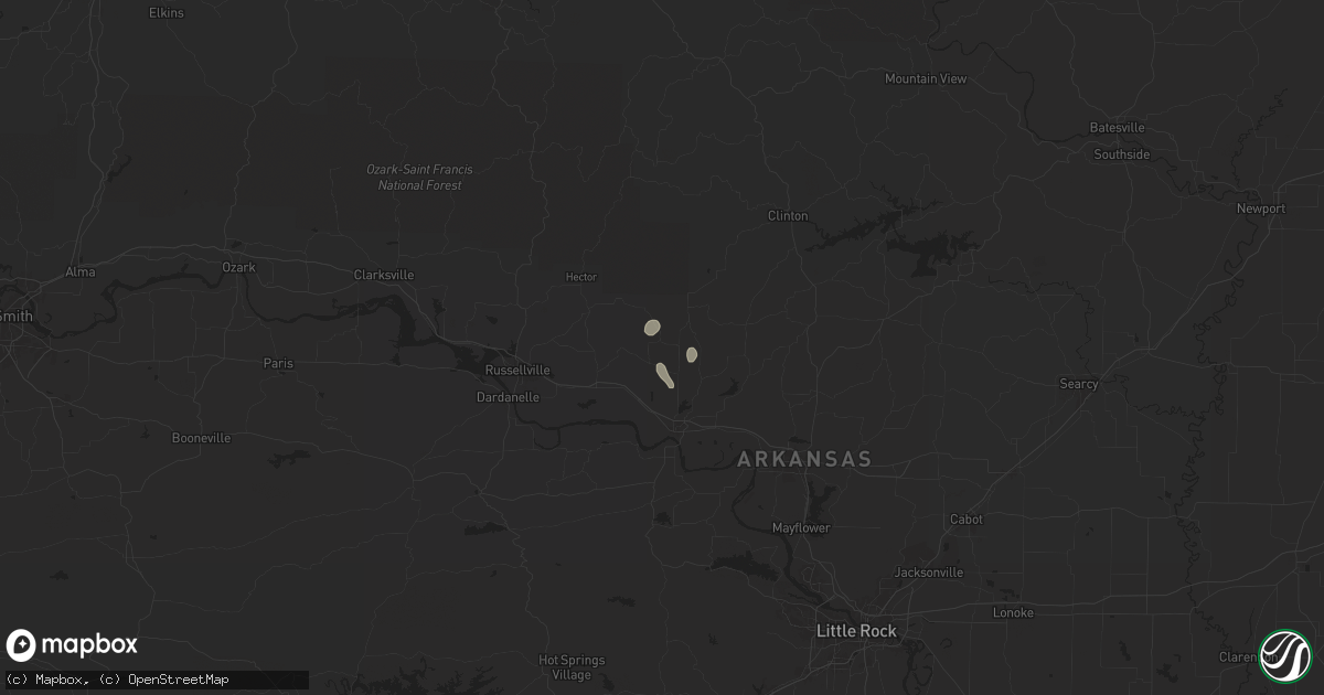 Hail map in Hattieville, AR on April 29, 2024