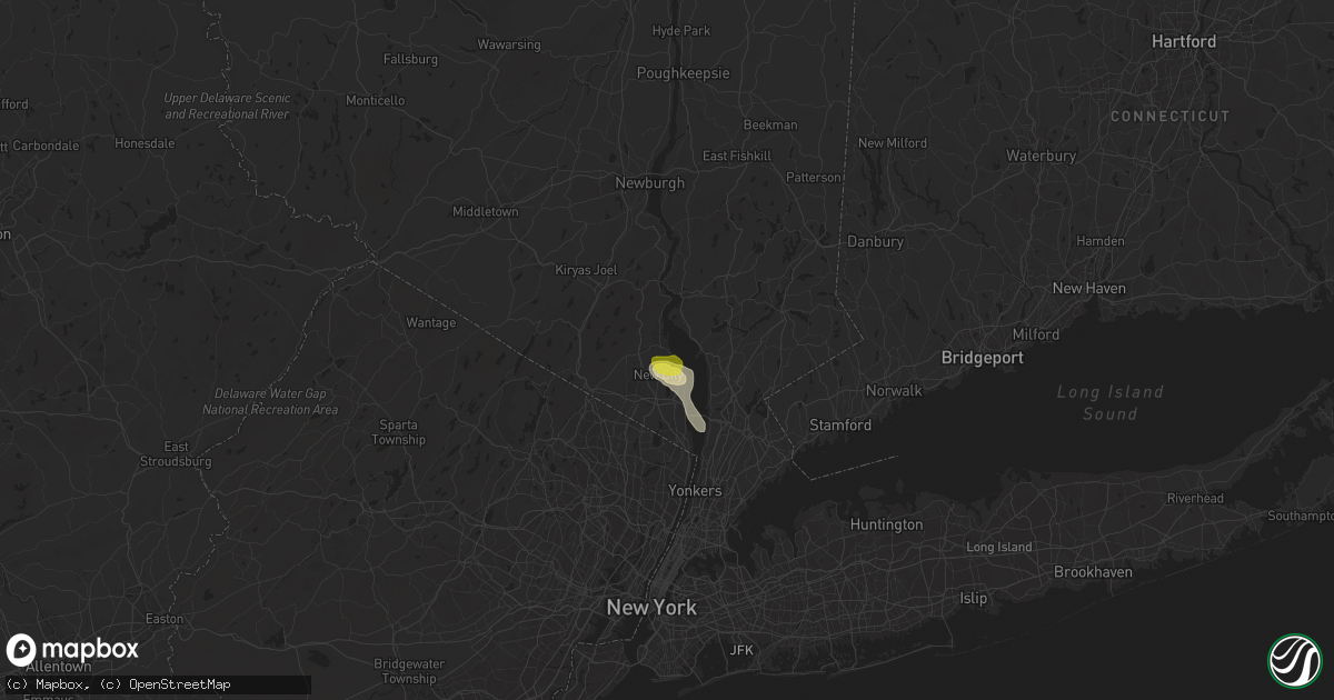 Hail map in Haverstraw, NY on April 29, 2024