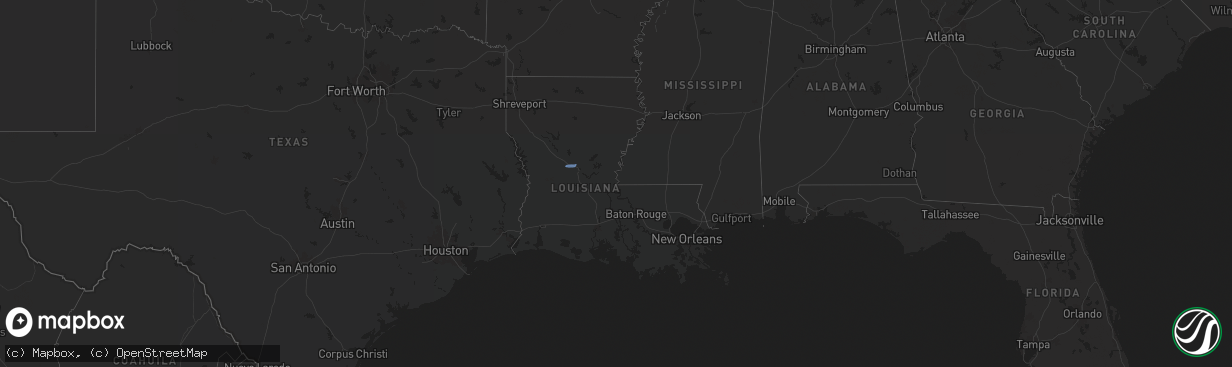 Hail map in Louisiana on April 29, 2024
