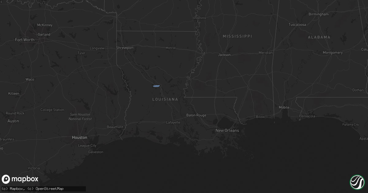 Hail map in Louisiana on April 29, 2024