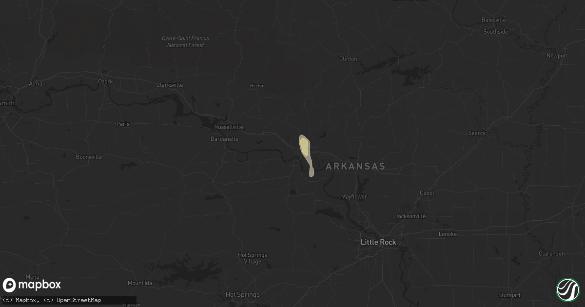 Hail map in Morrilton, AR on April 29, 2024