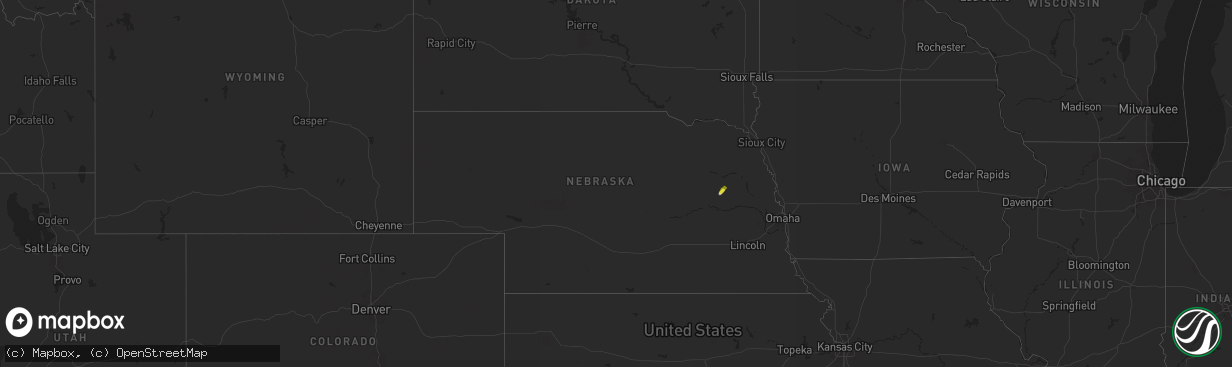 Hail map in Nebraska on April 29, 2024