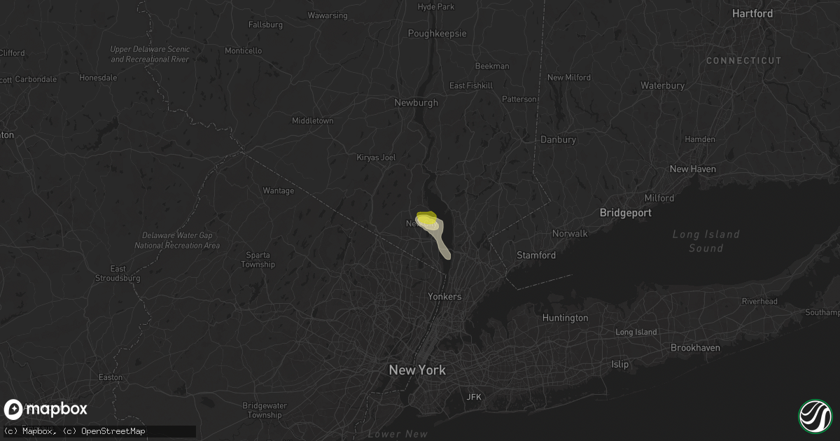 Hail map in New City, NY on April 29, 2024