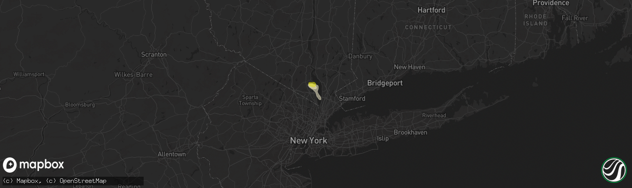 Hail map in Nyack, NY on April 29, 2024