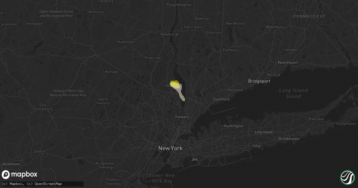Hail map in Nyack, NY on April 29, 2024