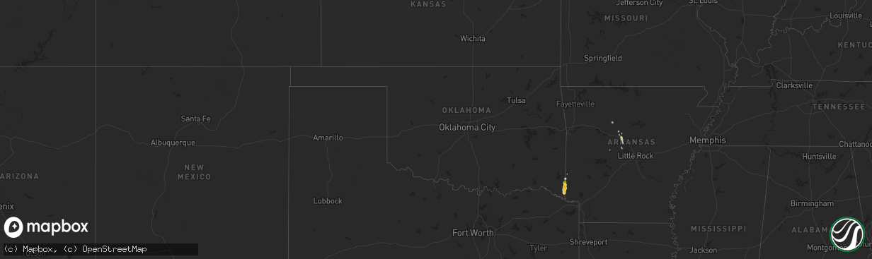 Hail map in Oklahoma on April 29, 2024