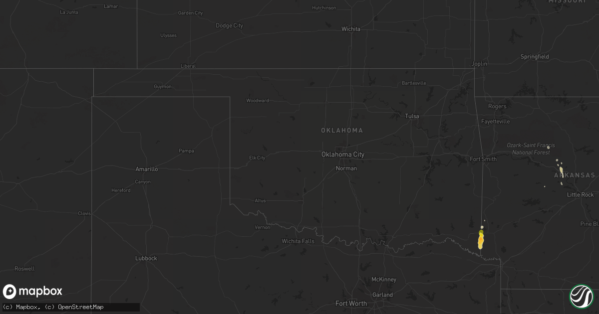 Hail map in Oklahoma on April 29, 2024